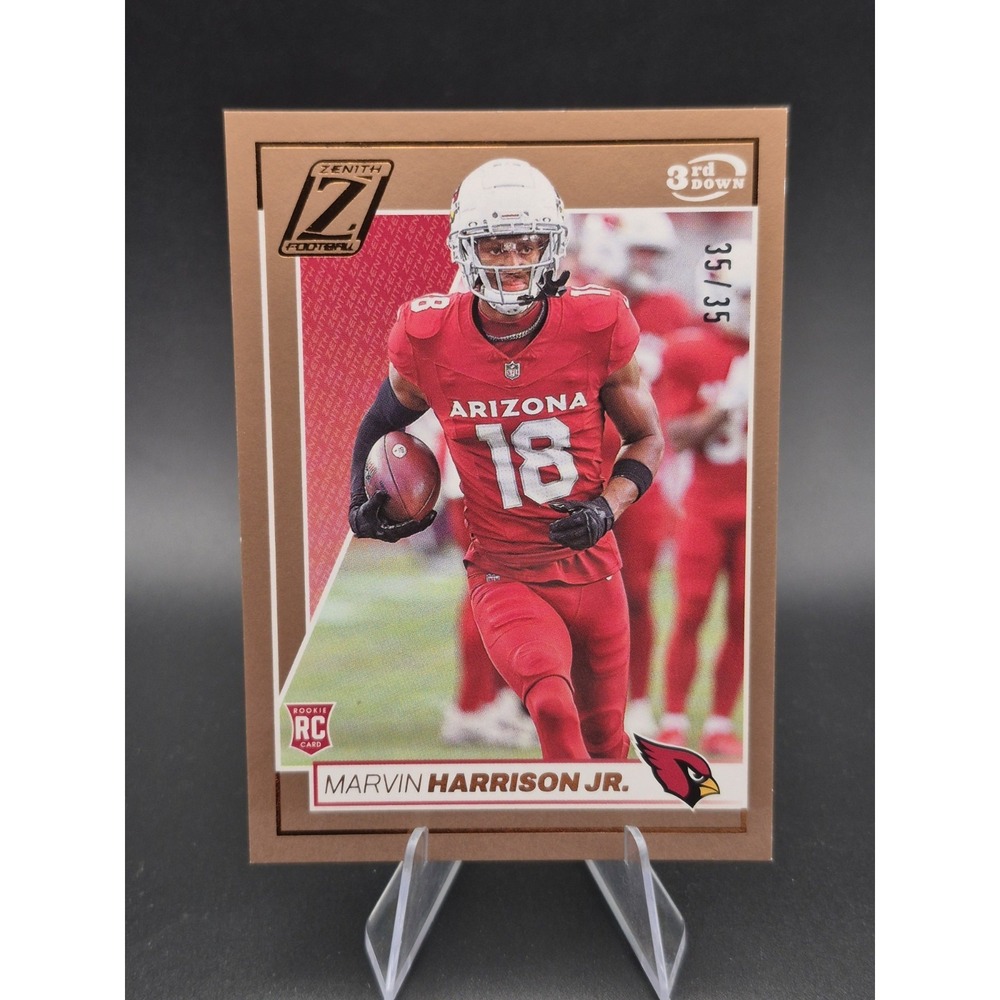 2024 Panini Zenith Marvin Harrison Jr. #176 3rd Down Rookie 35/35 (RC) BOOKEND